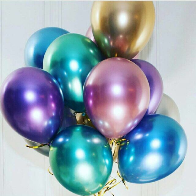 Bong bóng cao su chrome (Metallic balloons) nhiều màu