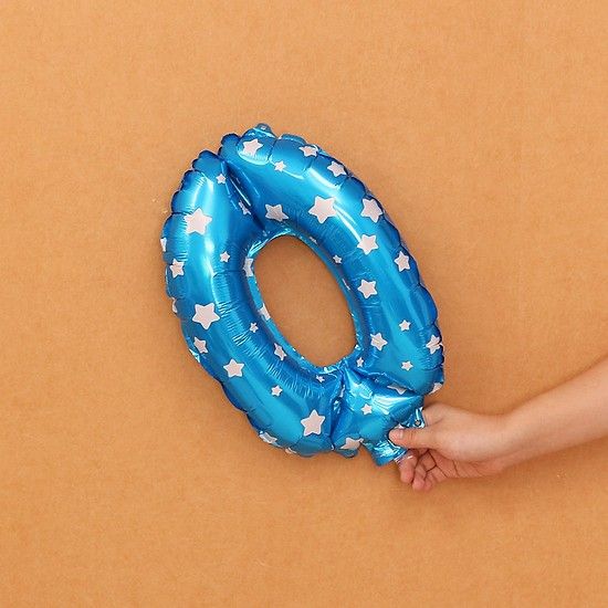 Bong bóng số (0-9) màu xanh 35cm