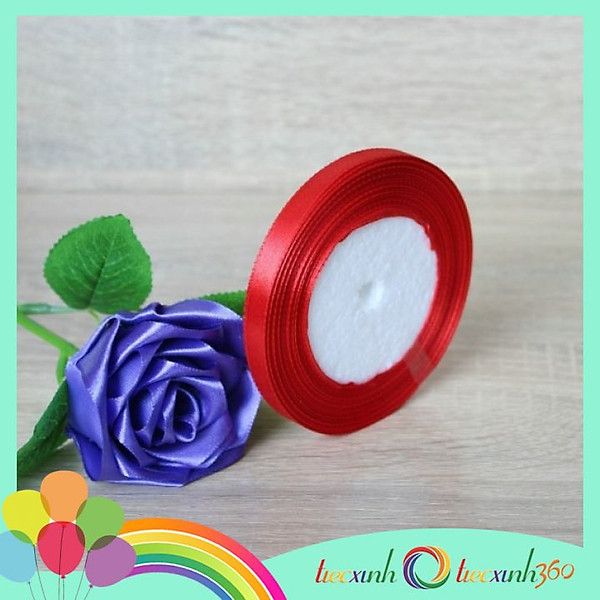 Ruy băng vải trang trí tết, noel màu đỏ 1cm 2cm 4cm