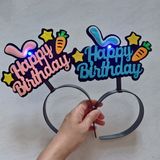  Cài tóc chữ Happy Birthday vải nỉ có đèn 