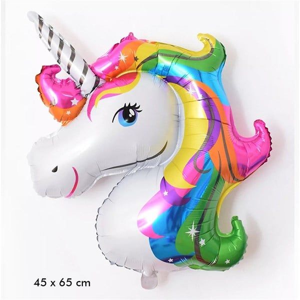 Bong bóng hình đầu ngựa một sừng - Rainbown unicorn - 65 cm