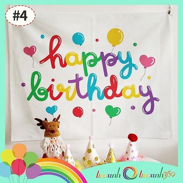 Phông vải sinh nhật trang trí tiệc xinh 50 x 70 cm - M4