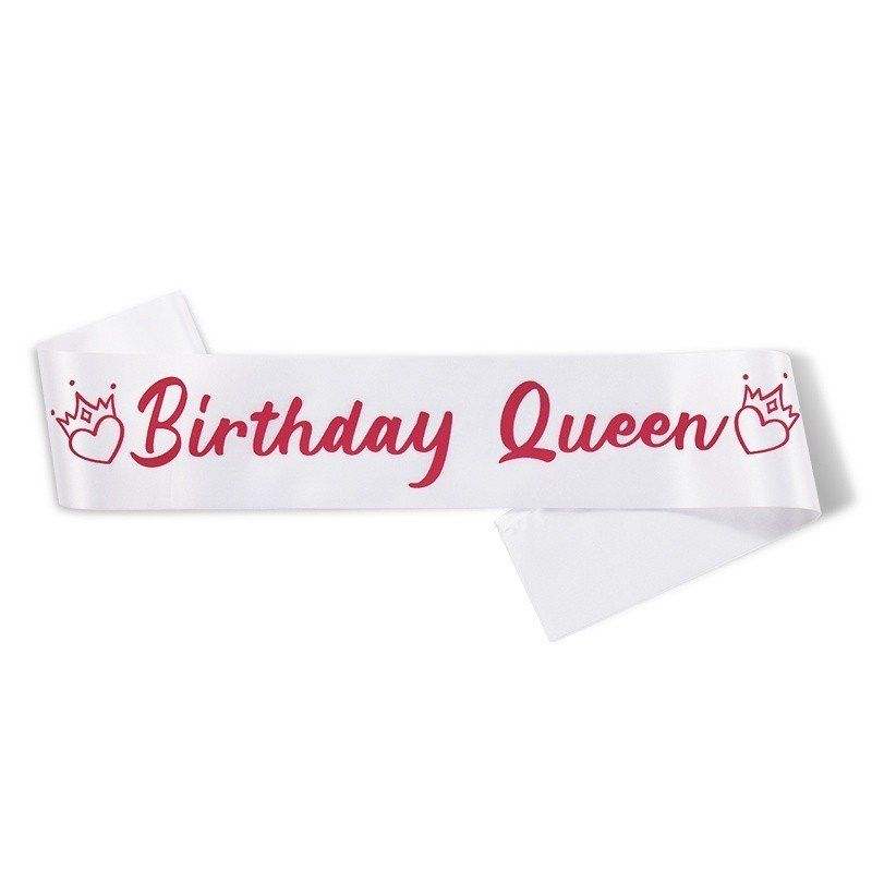 Băng đeo chéo sinh nhật in chữ Birthday Queen