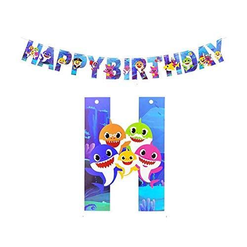 Dây chữ Happy Birthday chủ đề Baby Shark pinkfong