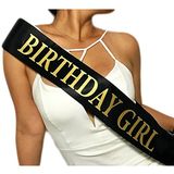  Băng đeo chéo phụ kiện sinh nhật Birthday Girl Black - Gold 