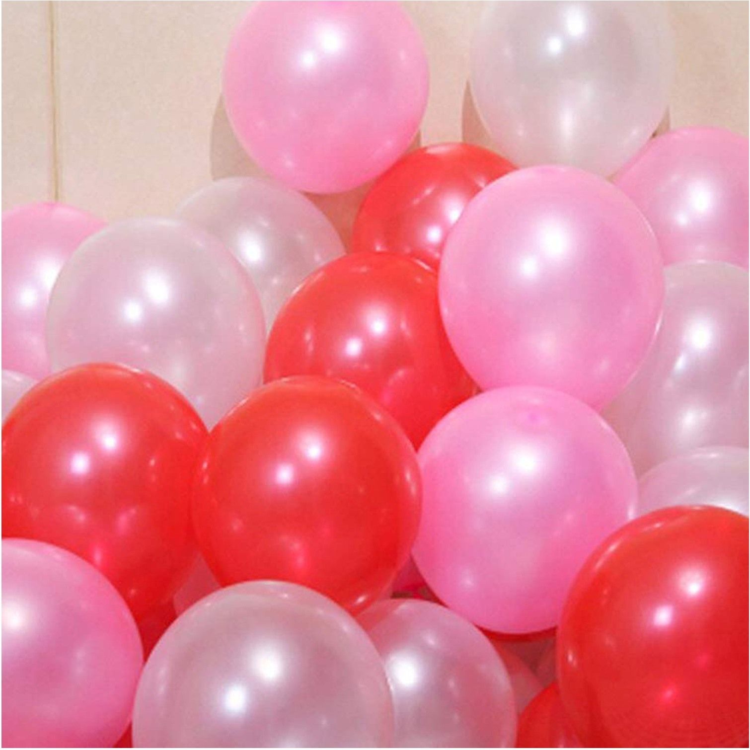 30 bong bóng mix tông màu hồng - trắng - đỏ