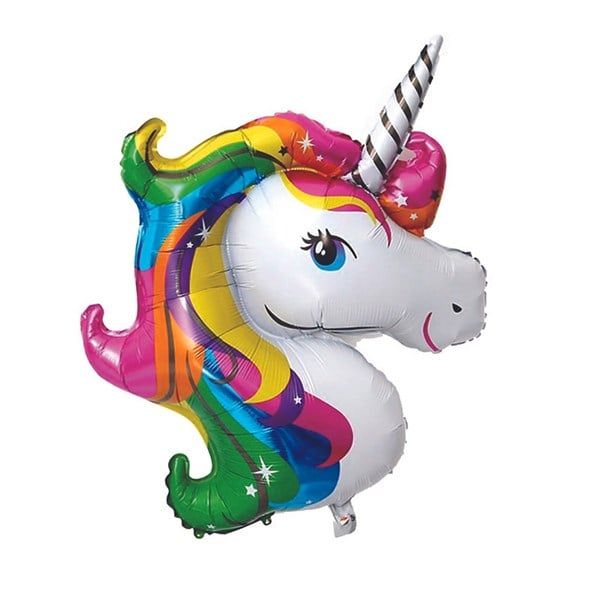 Bong bóng hình đầu ngựa một sừng - Rainbown unicorn - 65 cm