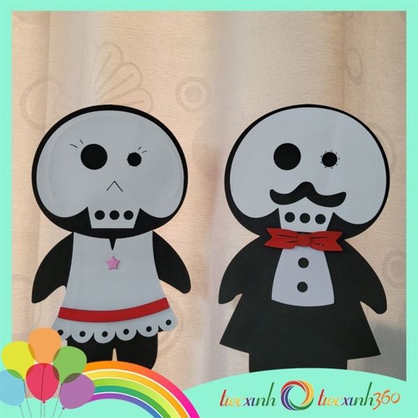 cặp mô hình xốp trang trí halloween