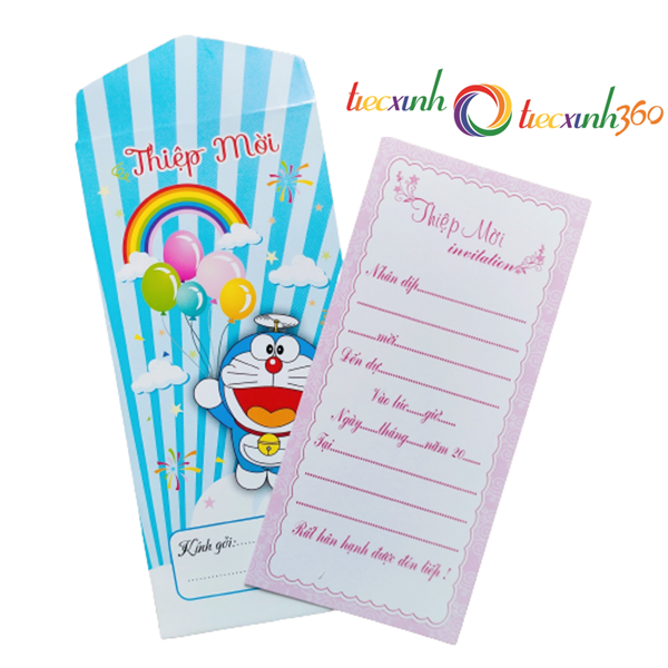 10 THIỆP MỜI SINH NHẬT ĐOREMON DÀI