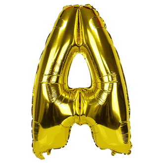  Bong bóng chữ cái 35cm màu vàng (A-Z foil balloons 16'' Gold) 