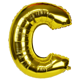  Bong bóng chữ cái 35cm màu vàng (A-Z foil balloons 16'' Gold) 