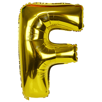  Bong bóng chữ cái 35cm màu vàng (A-Z foil balloons 16'' Gold) 