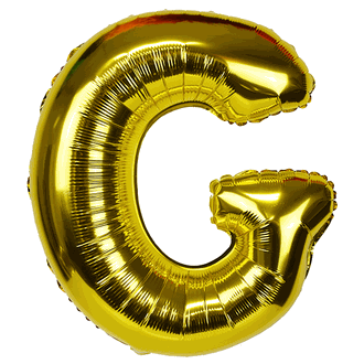  Bong bóng chữ cái 35cm màu vàng (A-Z foil balloons 16'' Gold) 