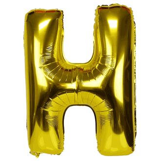  Bong bóng chữ cái 35cm màu vàng (A-Z foil balloons 16'' Gold) 