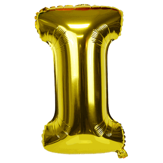  Bong bóng chữ cái 35cm màu vàng (A-Z foil balloons 16'' Gold) 