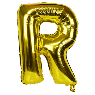  Bong bóng chữ cái 35cm màu vàng (A-Z foil balloons 16'' Gold) 