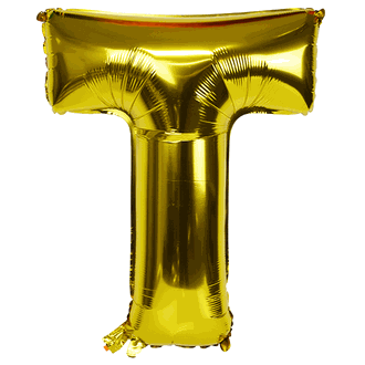  Bong bóng chữ cái 35cm màu vàng (A-Z foil balloons 16'' Gold) 