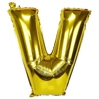  Bong bóng chữ cái 35cm màu vàng (A-Z foil balloons 16'' Gold) 