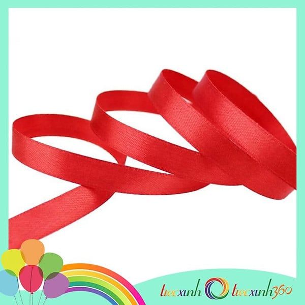 Ruy băng vải trang trí tết, noel màu đỏ 1cm 2cm 4cm
