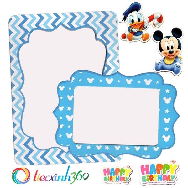 Bộ 2 khung hình giấy để bàn trang trí sinh nhật - mickey