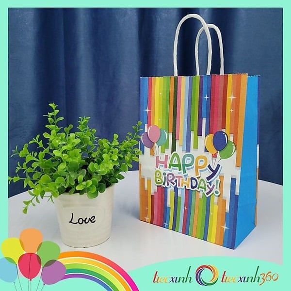 02 túi giấy đựng quà cho tiệc sinh nhật (15 x 21 x 8 cm)
