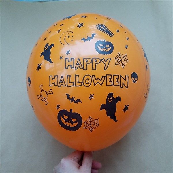  10 bong bóng cao su trang trí Halloween-Màu cam 