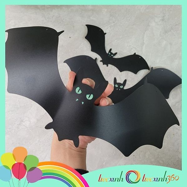 bộ 3 con dơi bằng nhựa halloween