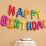  Bong bóng chữ Happy Birthday - Nhiều màu trơn 