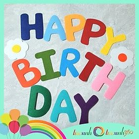 Dây chữ sinh nhật vải nỉ Happy Birthday - NM2