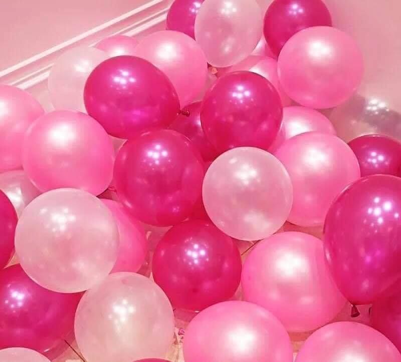  30 bong bóng mix màu hồng đậm-nhạt-trắng (nhũ) 