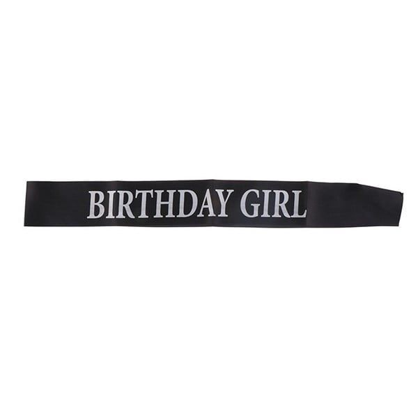Băng đeo chéo phụ kiện sinh nhật Birthday Girl Black - Silver