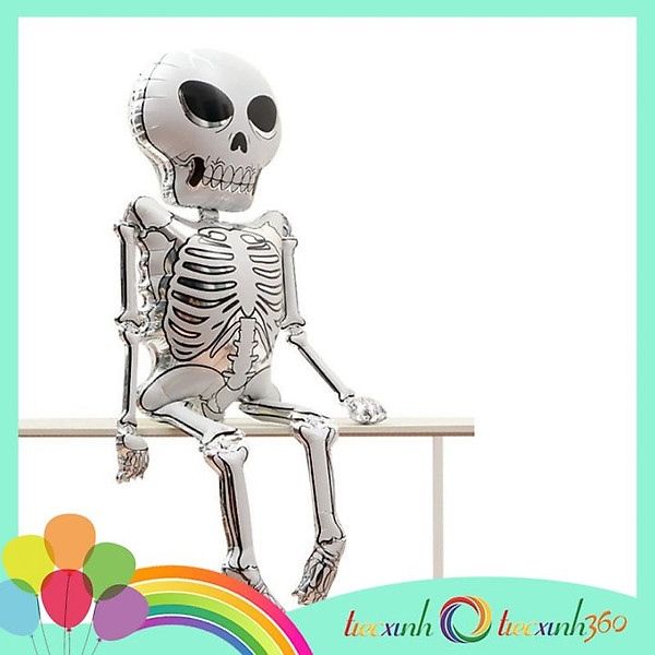 bong bóng bộ xương trang trí halloween