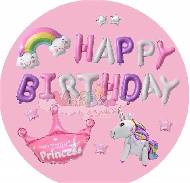 Set bong bóng Unicorn phối sẳn