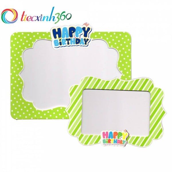 2 khung hình giấy để bàn trang trí sinh nhật - Xanh lá