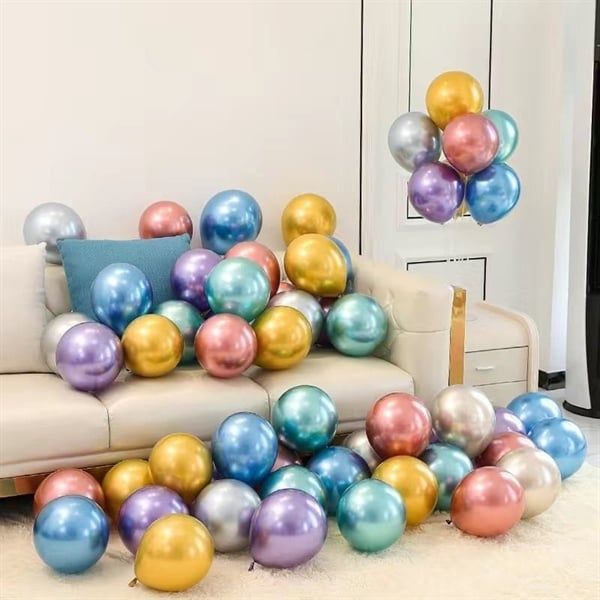 Bong bóng cao su chrome (Metallic balloons) nhiều màu
