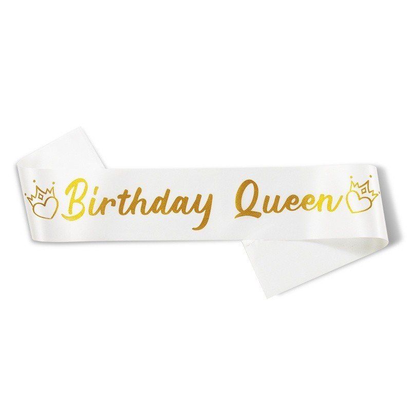Băng đeo chéo sinh nhật in chữ Birthday Queen