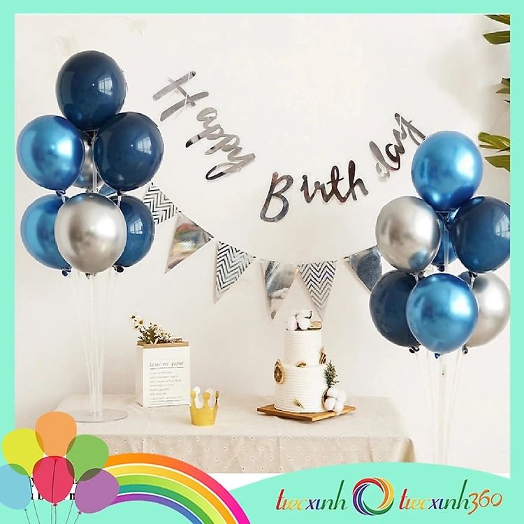 Combo trang trí sinh nhật 2 trụ bóng (chọn màu)
