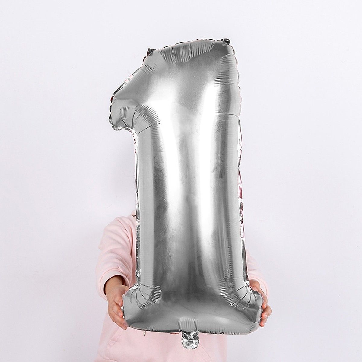 Bong bóng số (0-9) màu bạc 70cm