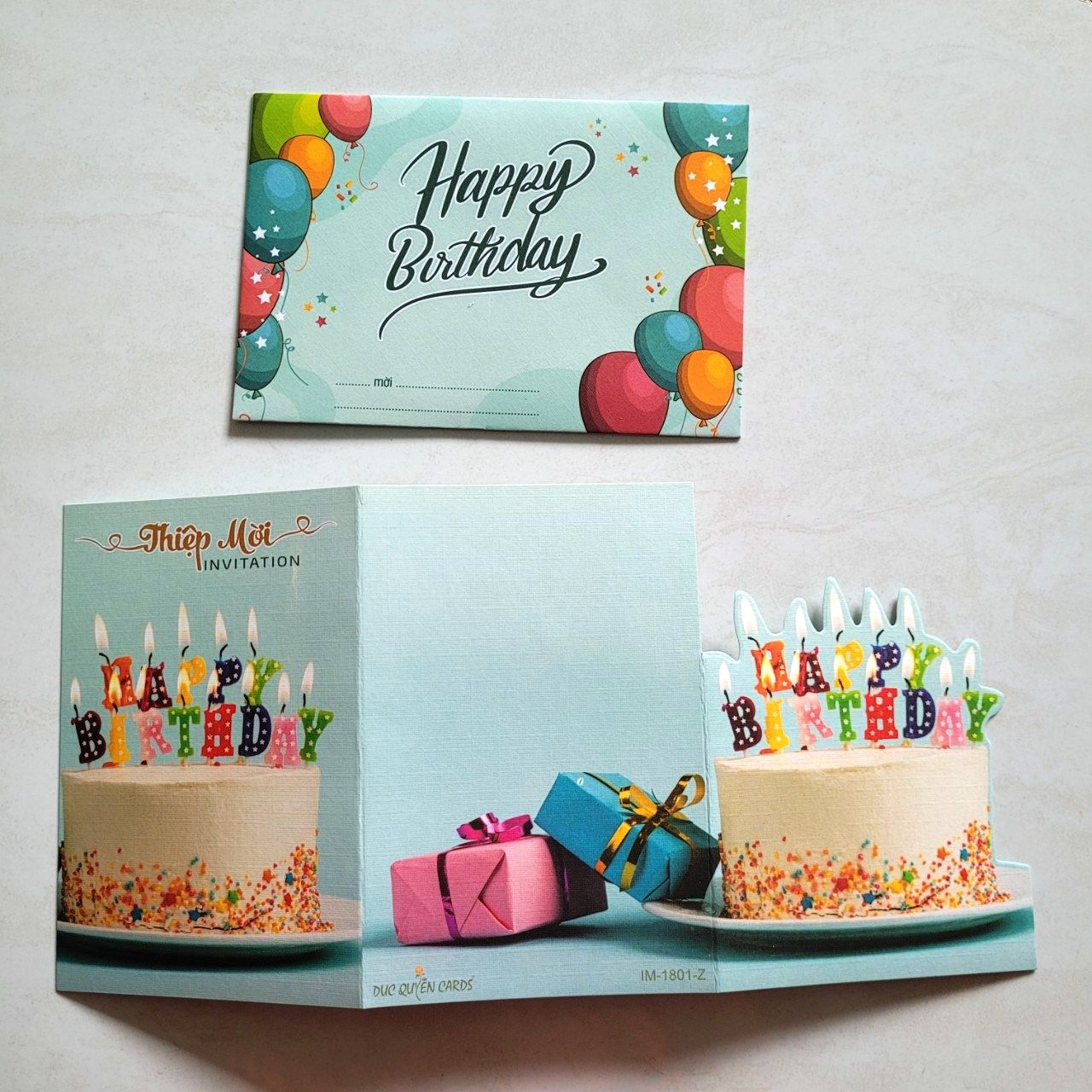  5 thiệp mời sinh nhật hình bánh kem 
