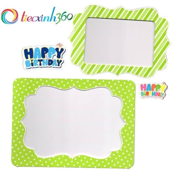2 khung hình giấy để bàn trang trí sinh nhật - Xanh lá