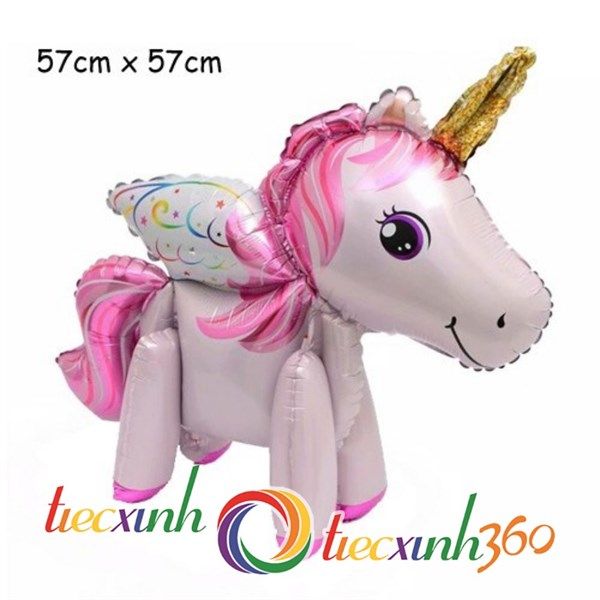 Mô hình bong bóng ngựa Unicorn có cánh - Hồng
