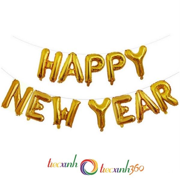 BONG BÓNG CHỮ HAPPY NEW YEAR - VÀNG