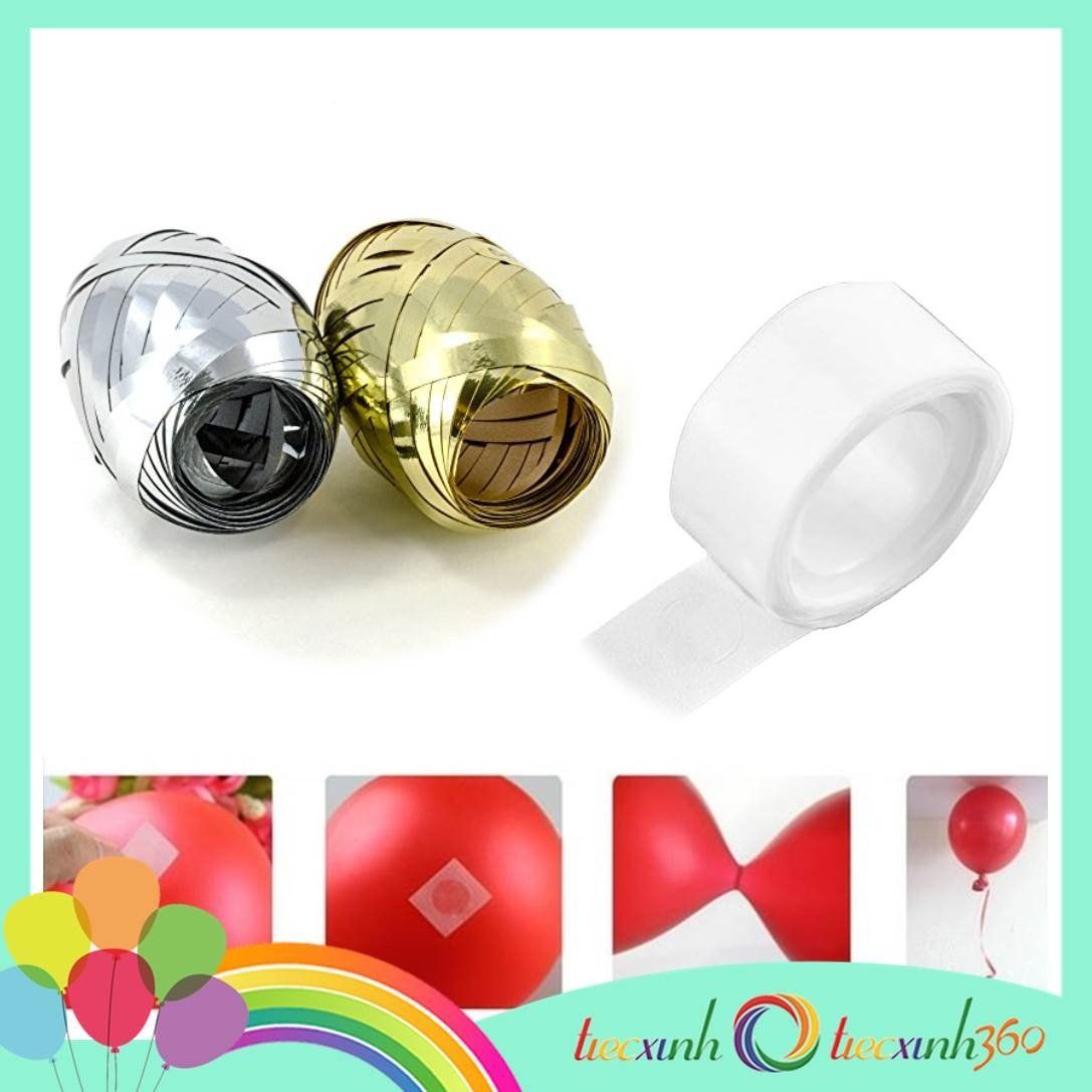 Combo ruy băng và keo dán bong bóng trang trí tiệc xinh