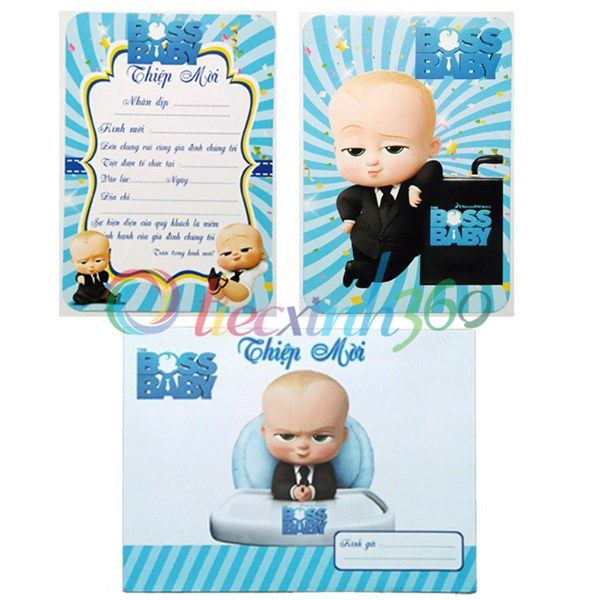  Combo 10 thiệp mời sinh nhật Boss Baby 