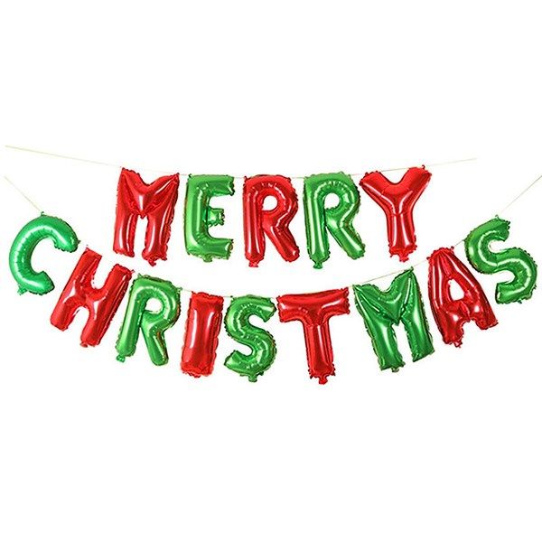  Bộ bong bóng chữ Merry Christmas xanh - đỏ trang trí Noel 