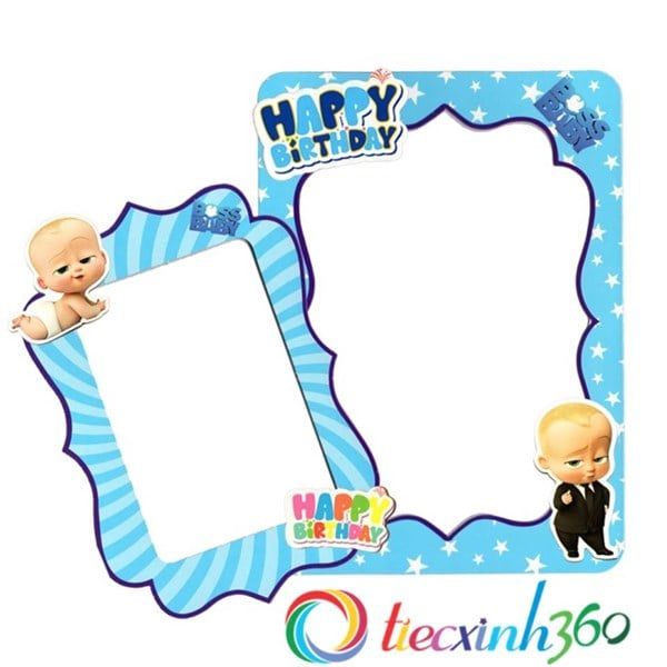 2 khung hình giấy để bàn trang trí sinh nhật - boss baby