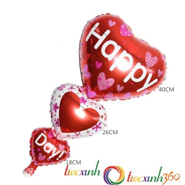 Bong bóng trái tim 3 tầng - Happy Day