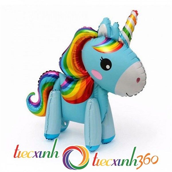 Mô hình bong bóng ngựa Unicorn - Xanh