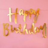  Dây chữ Happy Birthday nét kiểu - Vàng ánh kim 