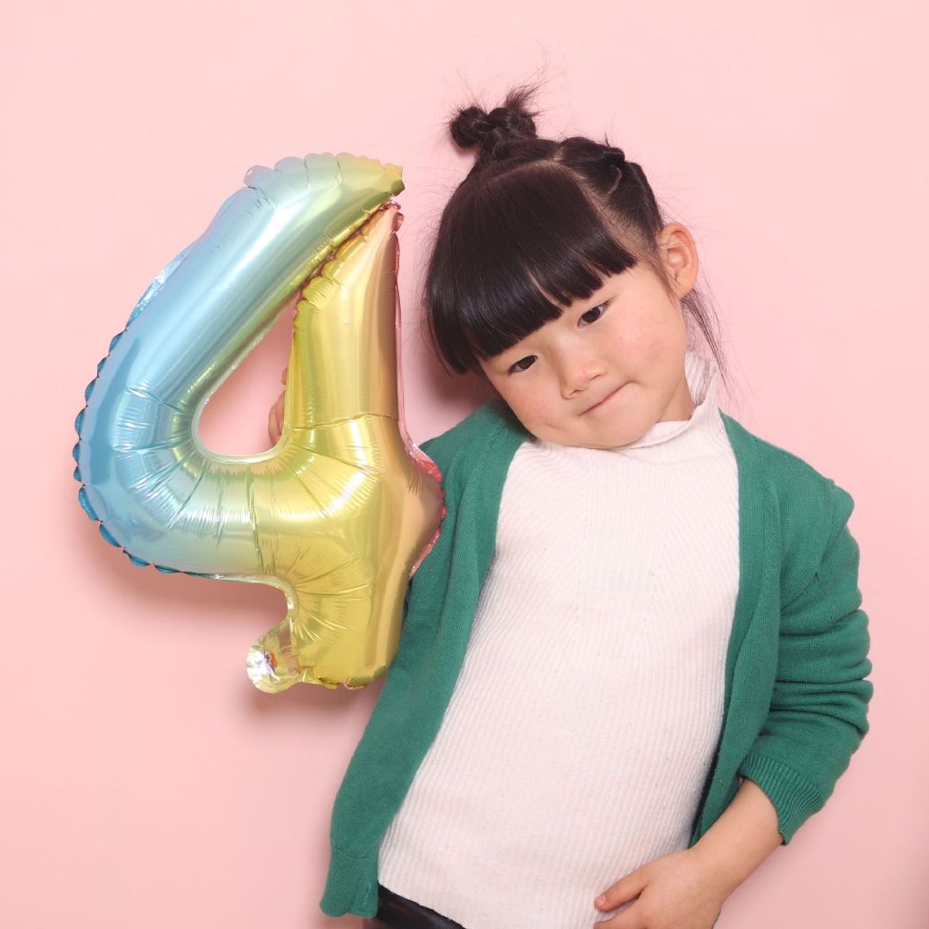 Bong bóng số (0-9) màu cầu vồng 70cm